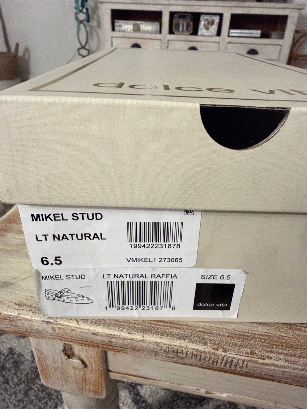 Dolce Vita Light Natural Shoe Box with Labels